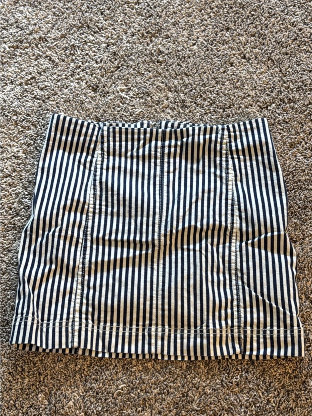 Jolt Black and White Striped Mini Skirt